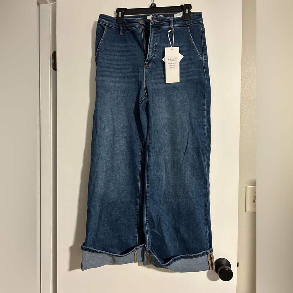NWT - Risen Barrel Leg Women's Blue Jeans